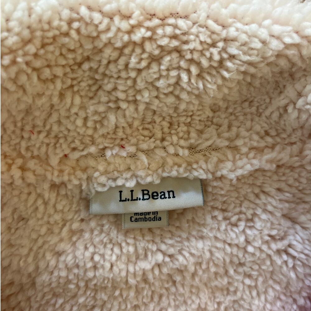 LL Bean Womens Full Zip Red White Striped Fleece Jacket Size M Outdoors Holiday - Picture 6 of 11